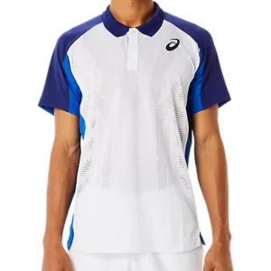 Asics Match ActiBreeze Men's Polo Shirt - Brilliant White/Dive Blue