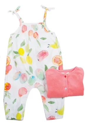 Baby Girl Posana Fruit Print Dungarees