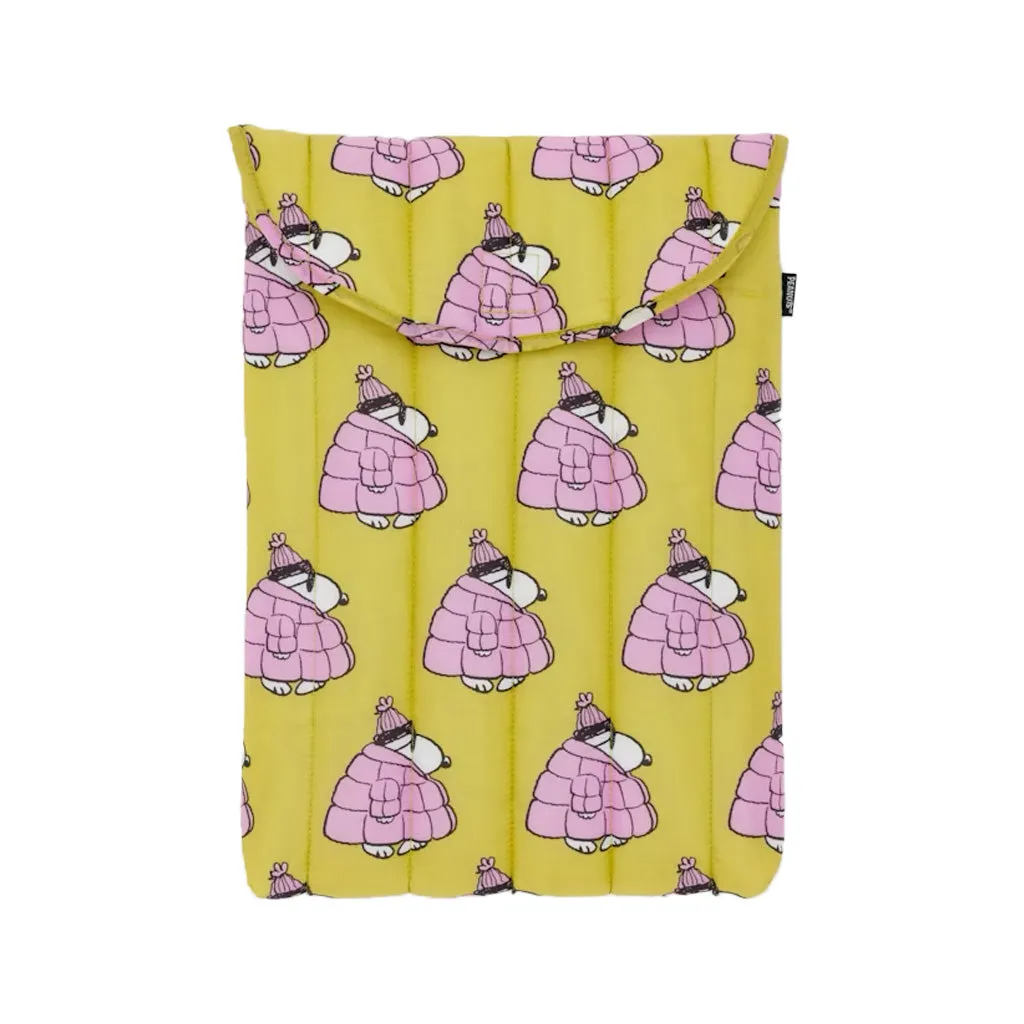 Baggu Puffy 16 inch Laptop Sleeve, Puffer Snoopy Pink