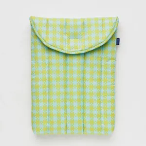 Baggu Puffy Laptop Sleeve 13"/14" - Mint Pixel Gingham