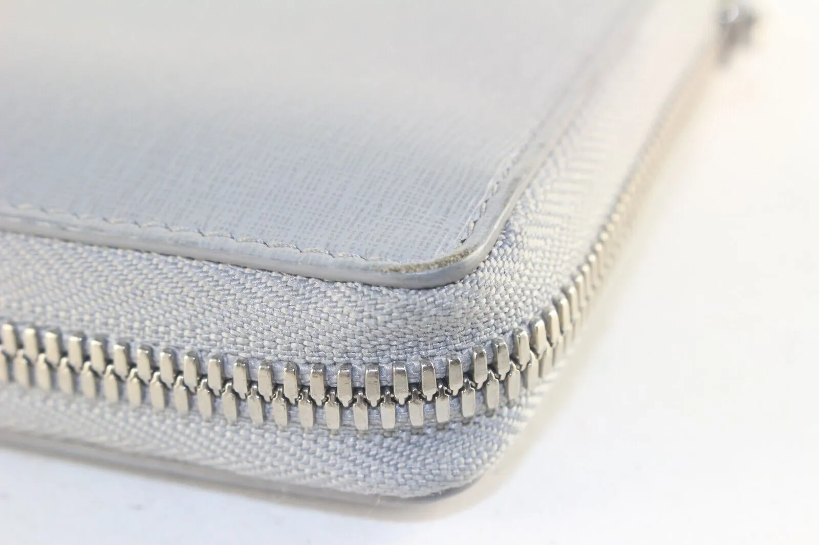 BALENCIAGA Grey Leather Zip Around Wallet 1BAL726K