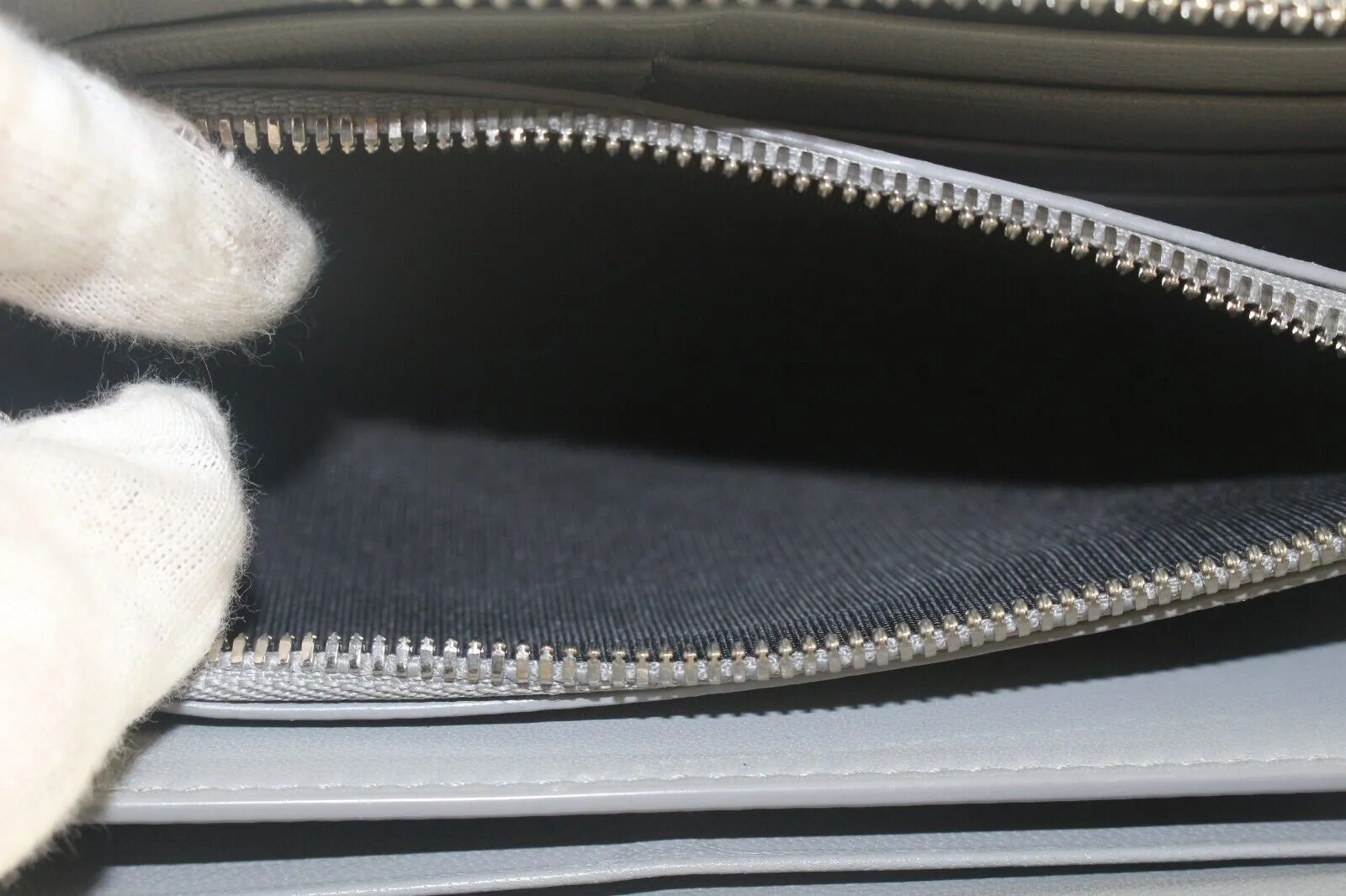 BALENCIAGA Grey Leather Zip Around Wallet 1BAL726K