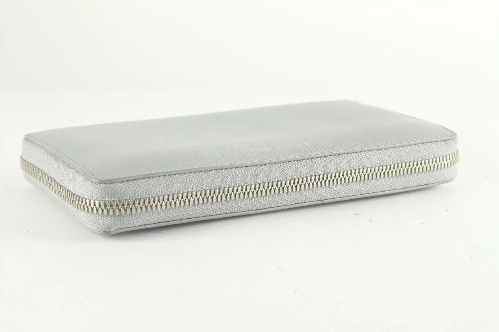 BALENCIAGA Grey Leather Zip Around Wallet 1BAL726K