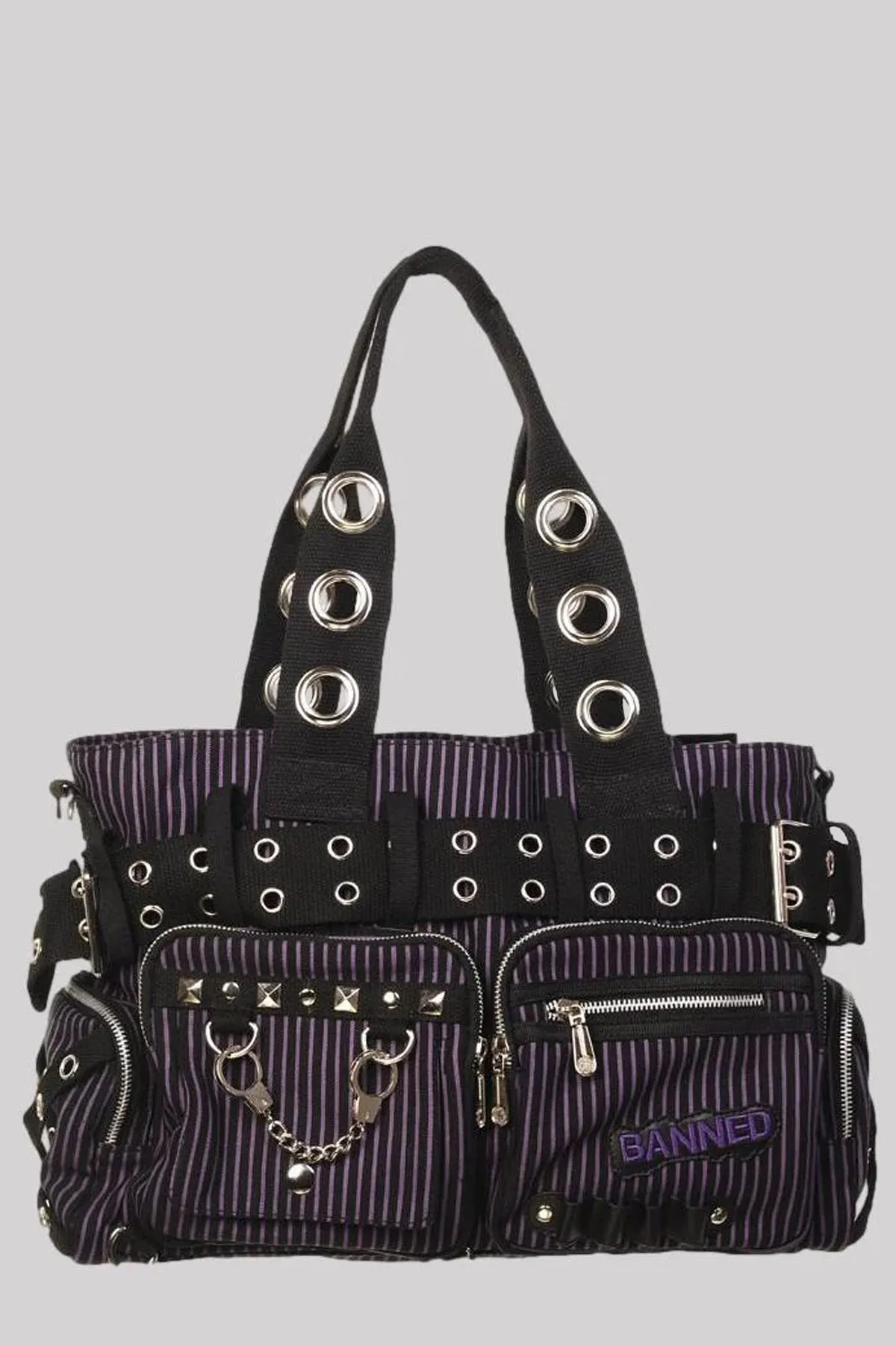 Banned Punk Handcuff Bag, Purple