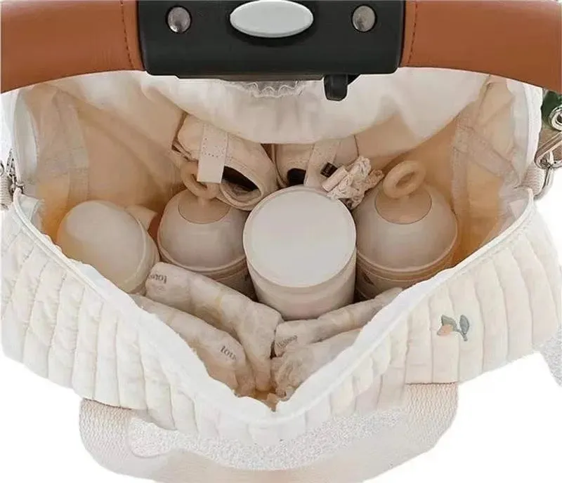Bear quilted baby pram bag