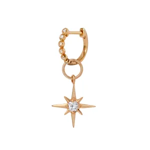 Bezel North Star Huggie (Rose gold)