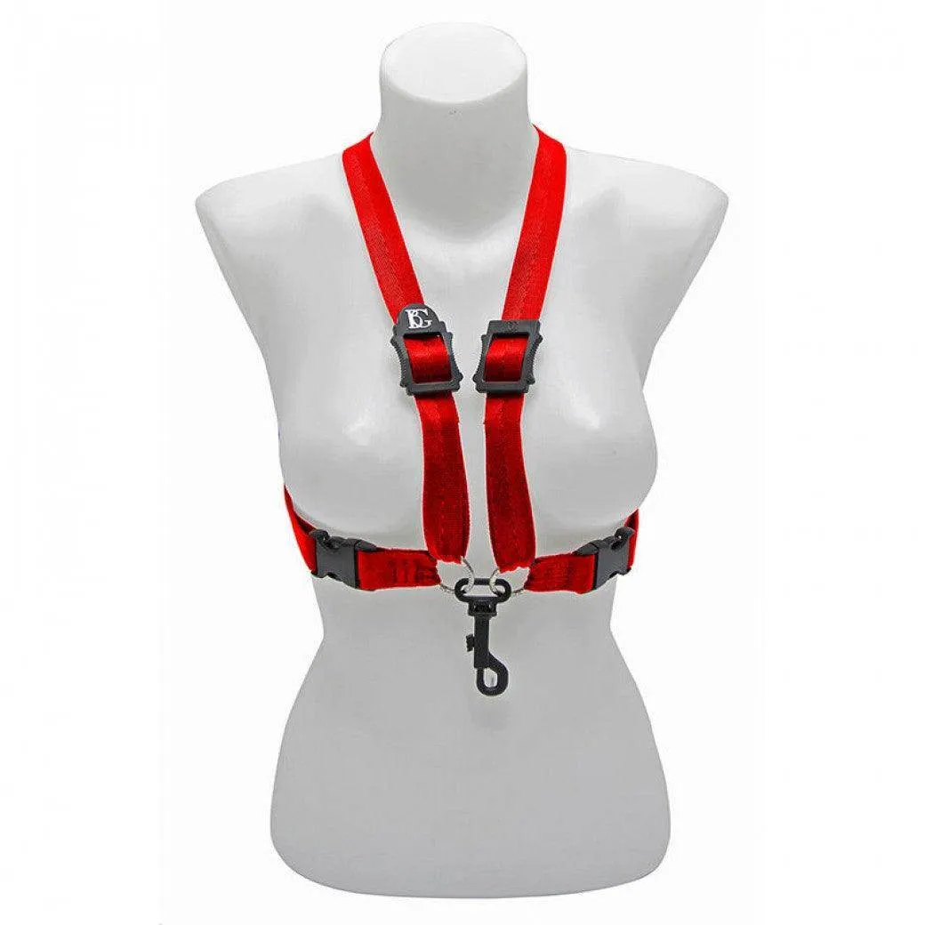 BG Alto & Tenor Sax Womens Harness ~ Red ~ Snap Hook