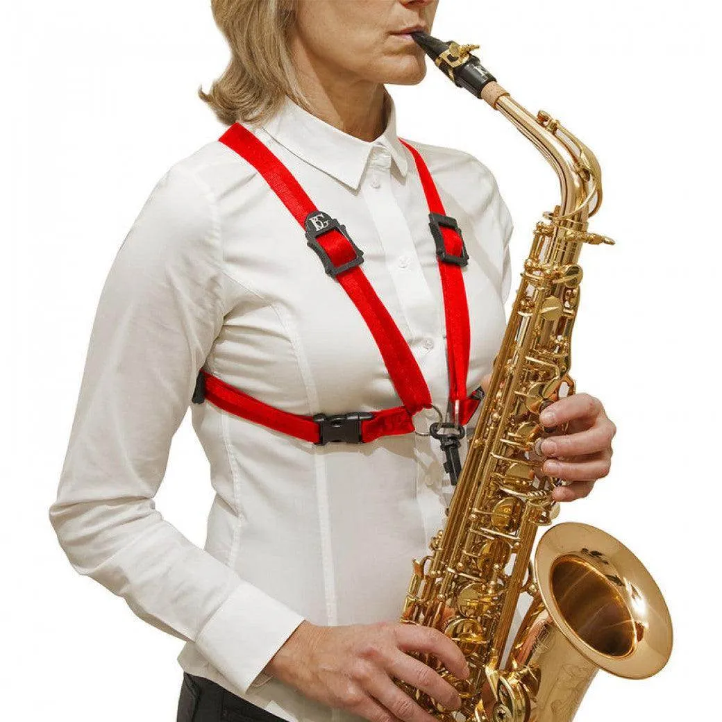 BG Alto & Tenor Sax Womens Harness ~ Red ~ Snap Hook