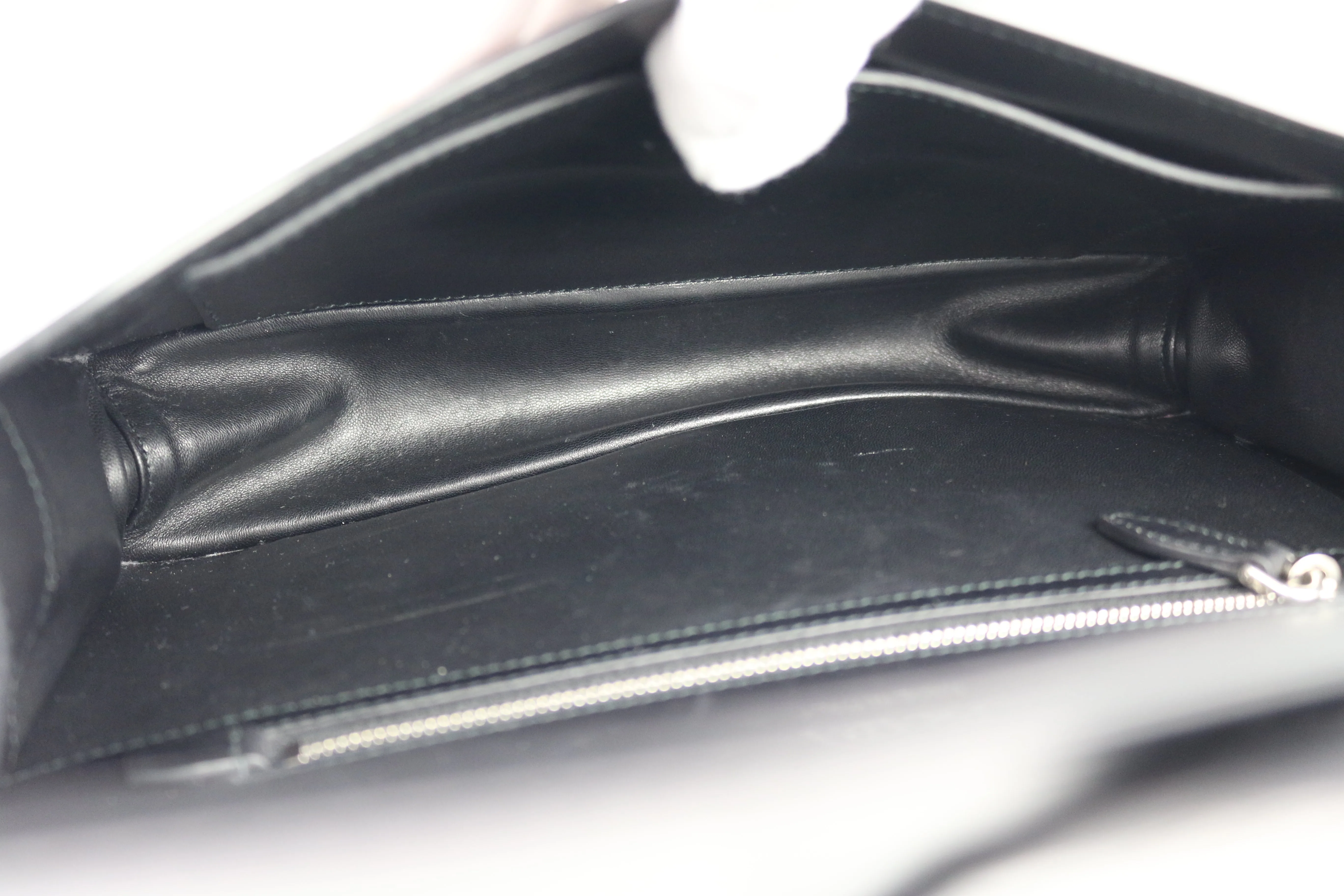Black Calfskin/Croc Medium Ribbon Shoulder Bag