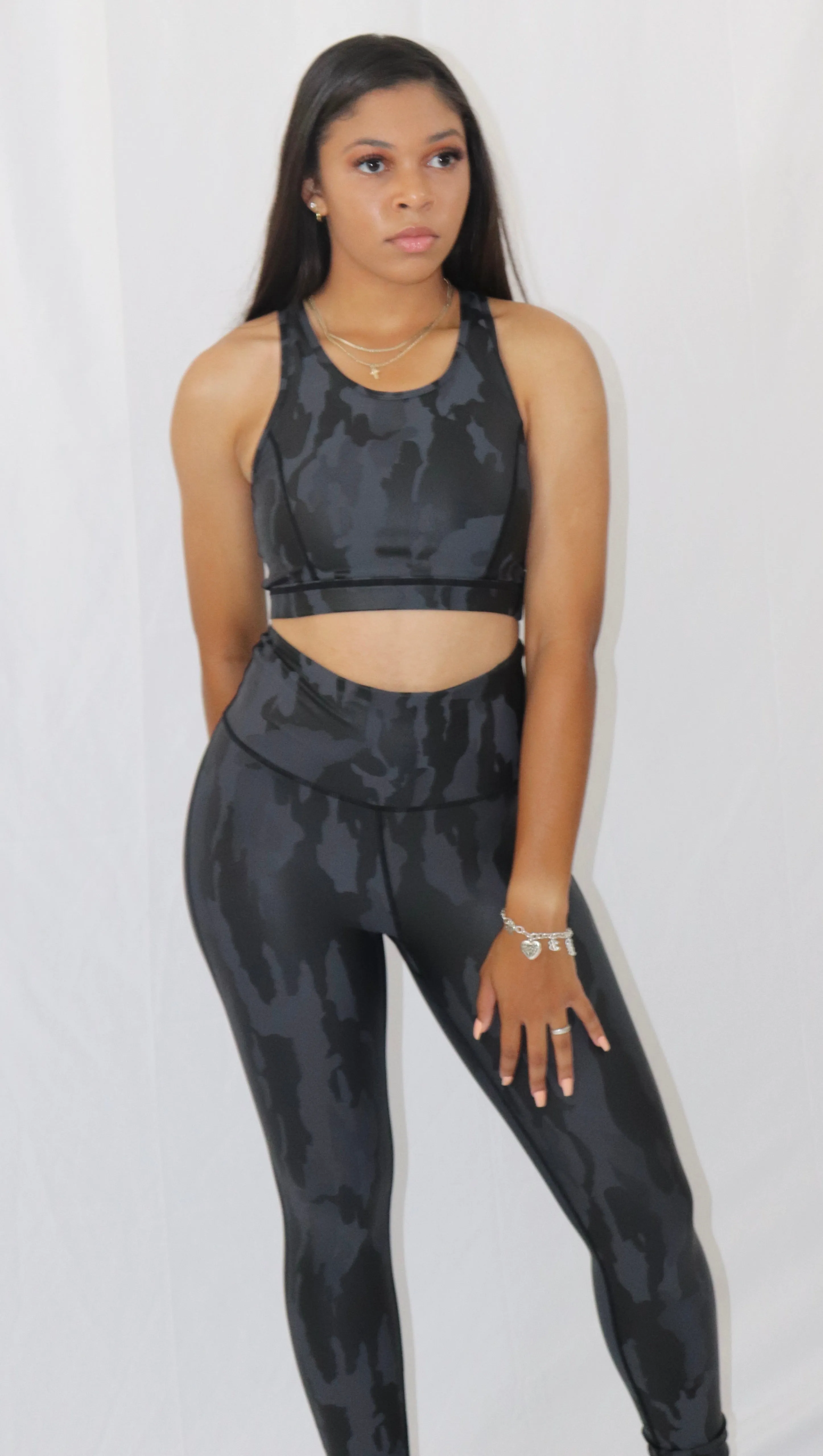 BLACK CAMO HIGH RISE LEGGING