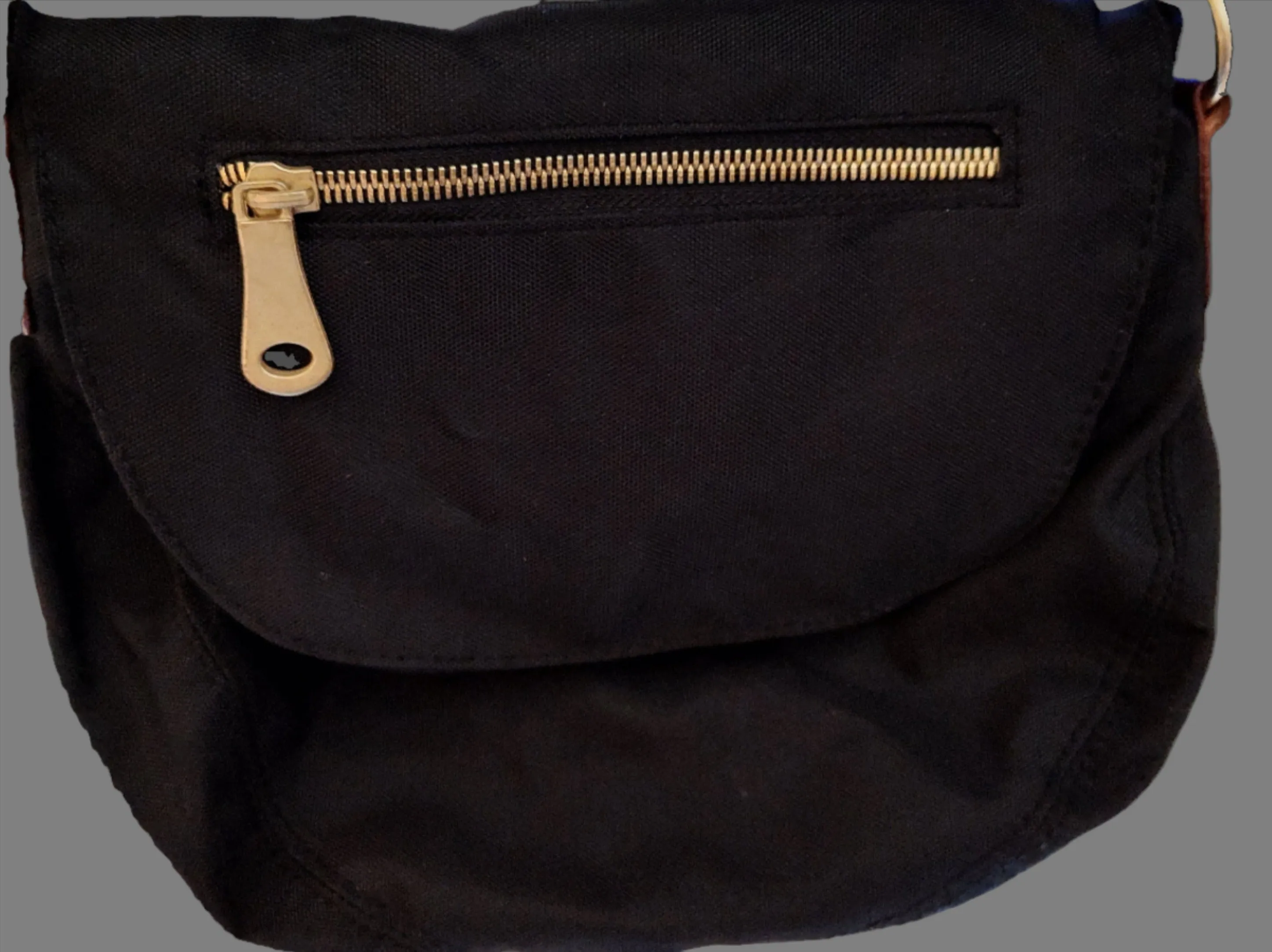 Black Handbag with Brown Strap - preowned