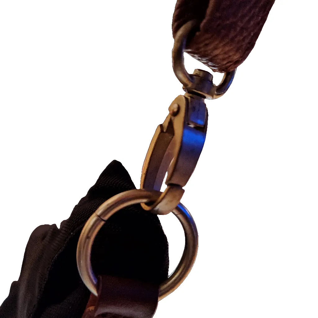 Black Handbag with Brown Strap - preowned