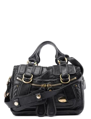 Black Leather Bay 2-Way Tote Bag
