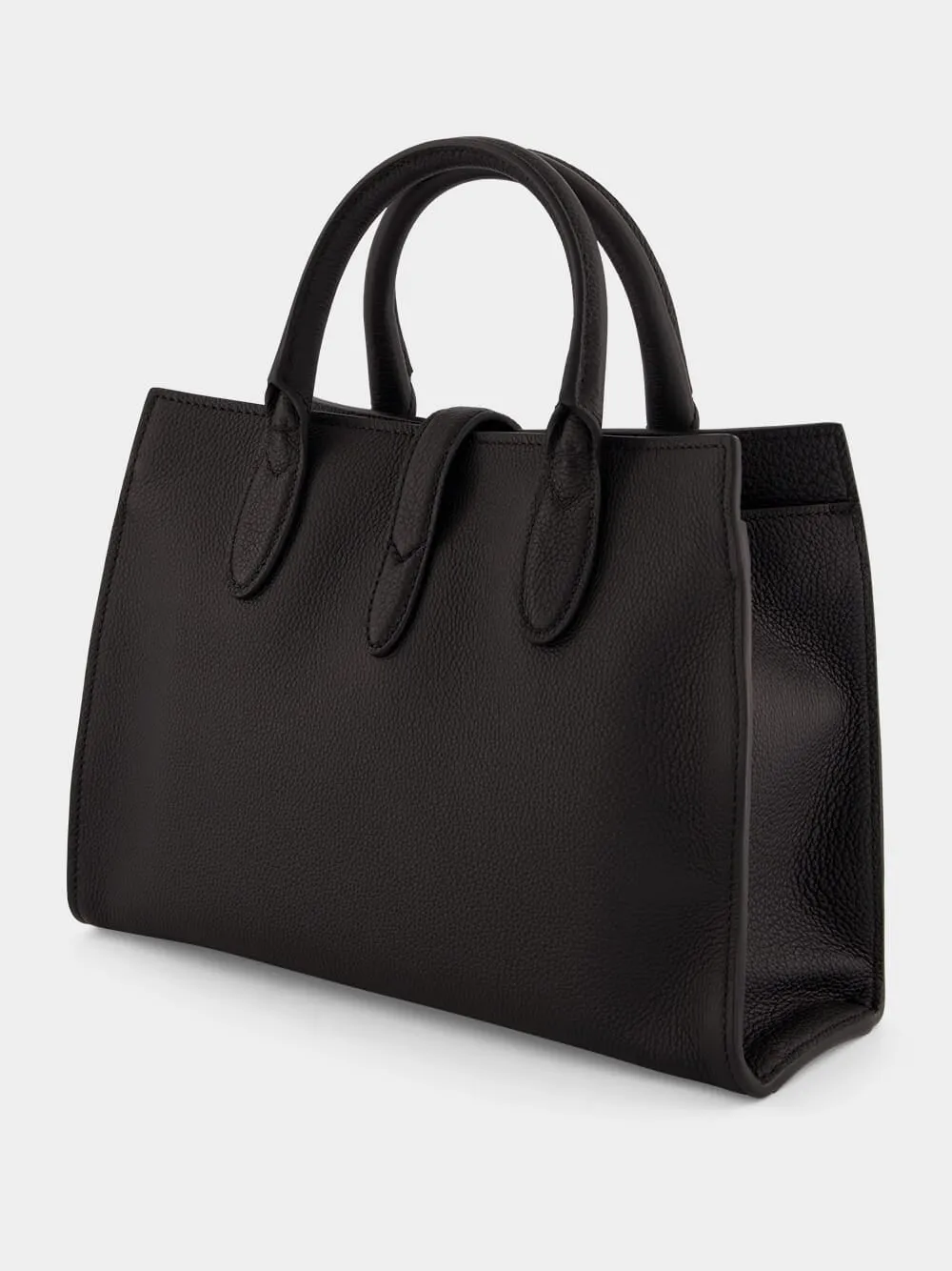 Black Medium Tote with Hook Closure