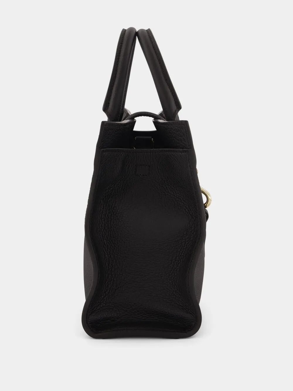 Black Medium Tote with Hook Closure