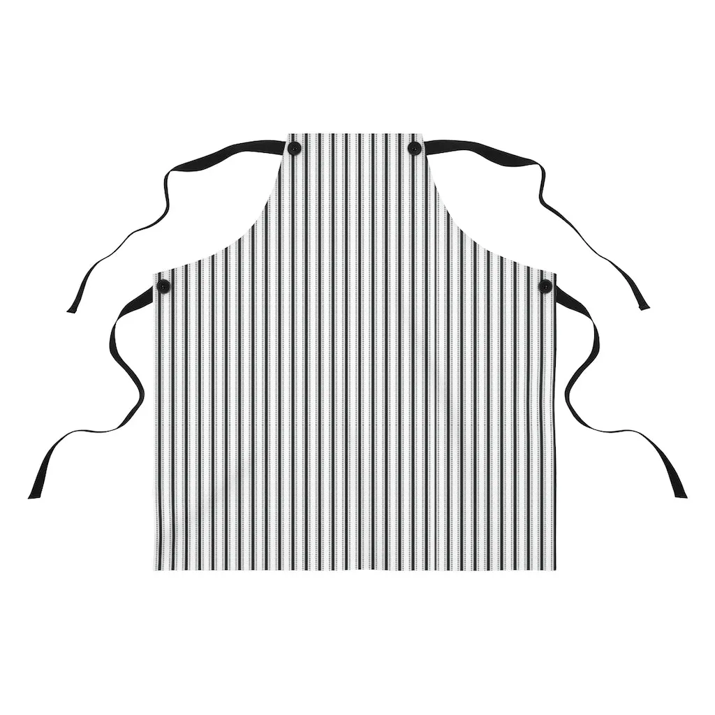 Black Ticking Stripe Apron
