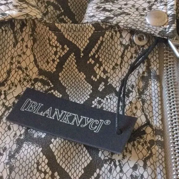 Blank NYC‎ Break Away Snakeskin Moto Jacket Size Med NWT