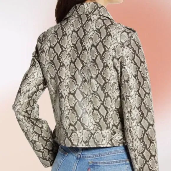 Blank NYC‎ Break Away Snakeskin Moto Jacket Size Med NWT