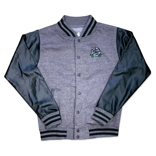 Boston Scally The Black Rose Varsity Jacket - Vintage Grey