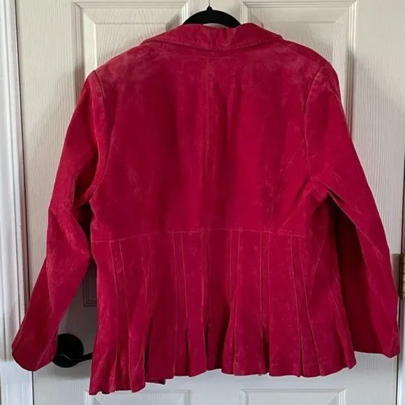 Bradley by Bradley Bayou Red Leather Jacket, Sz Lg