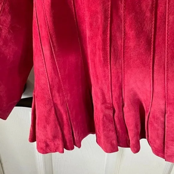 Bradley by Bradley Bayou Red Leather Jacket, Sz Lg