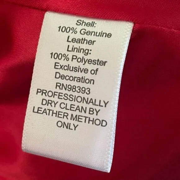 Bradley by Bradley Bayou Red Leather Jacket, Sz Lg