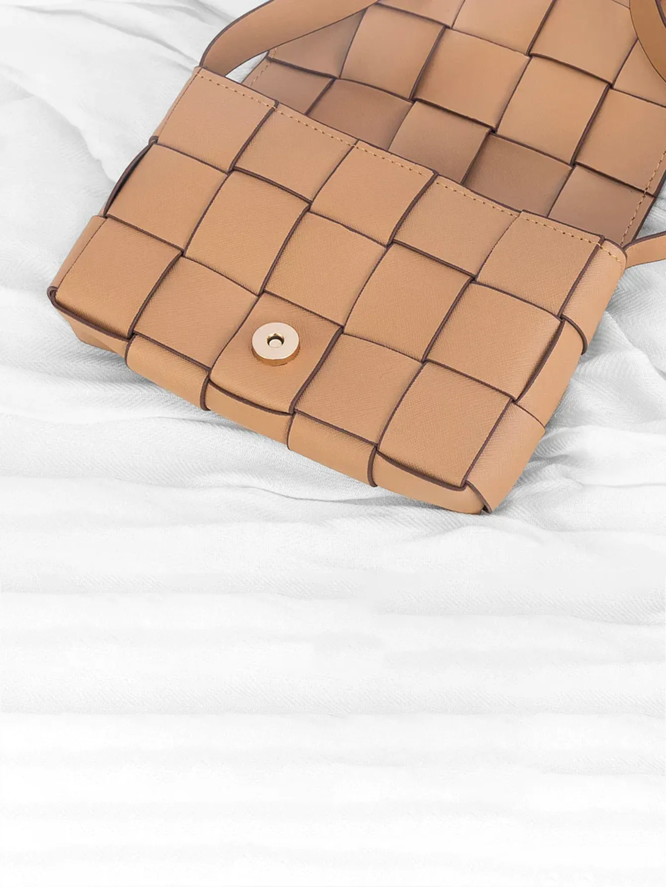 Braided Detail Box Bag - Apricot - FD ⚡