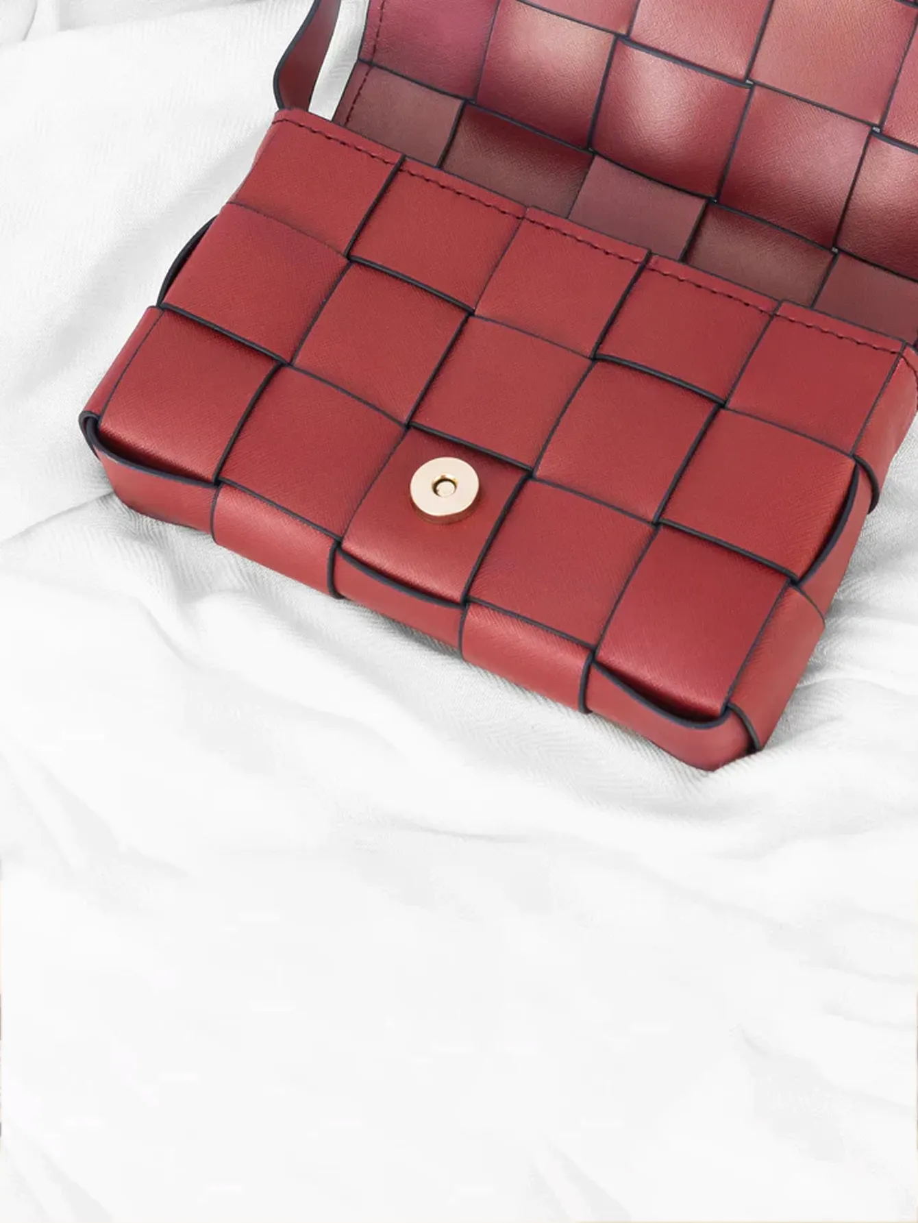 Braided Detail Box Bag - Red - FD ⚡