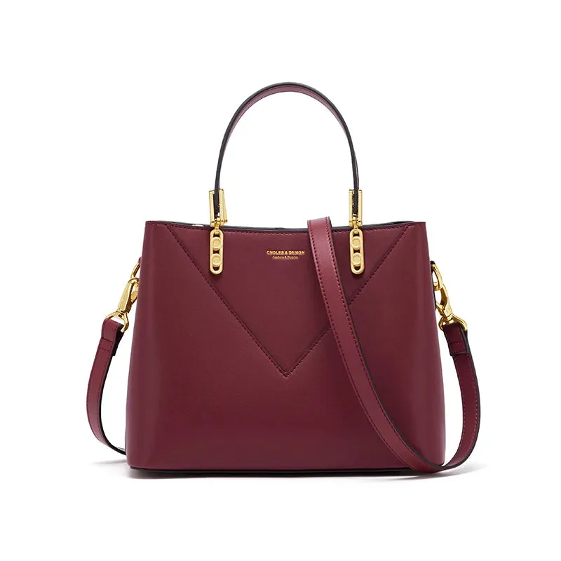 Broadway Handbag Crossbody Bag for Women - Cream/Black/Red - One Size