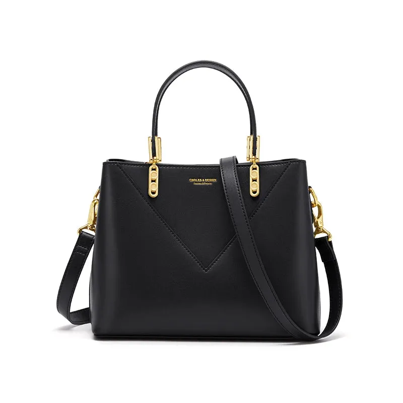 Broadway Handbag Crossbody Bag for Women - Cream/Black/Red - One Size