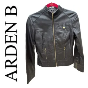 🐑Brown Lamb Leather Jacket — Chocolate Brown — Lined — Arden B — Size XS