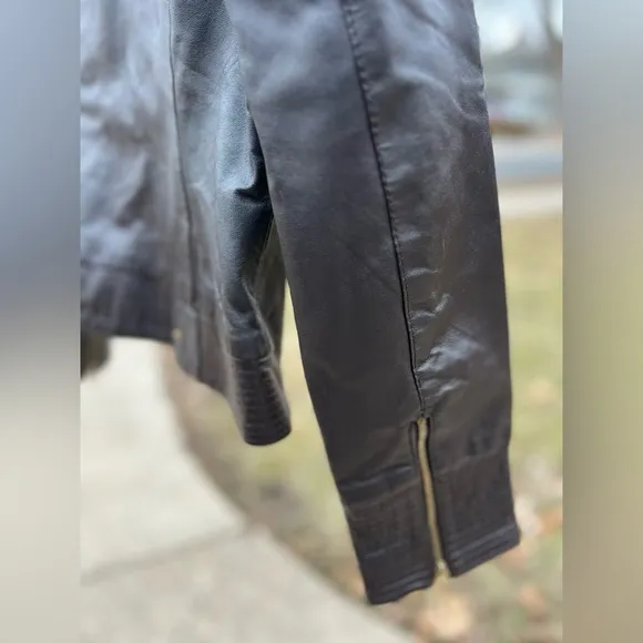 🐑Brown Lamb Leather Jacket — Chocolate Brown — Lined — Arden B — Size XS