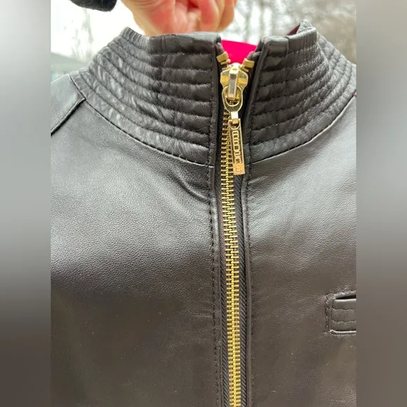 🐑Brown Lamb Leather Jacket — Chocolate Brown — Lined — Arden B — Size XS