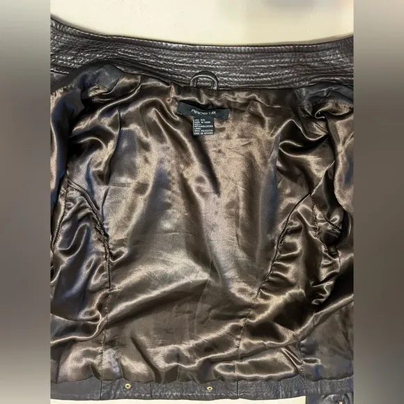 🐑Brown Lamb Leather Jacket — Chocolate Brown — Lined — Arden B — Size XS