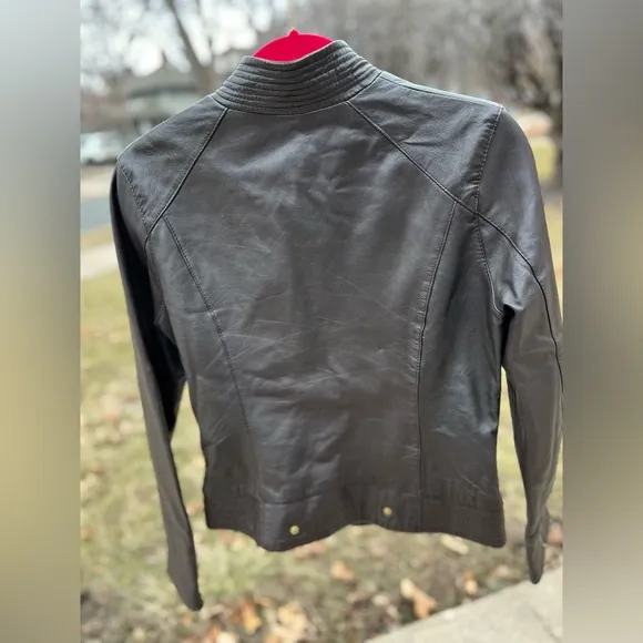 🐑Brown Lamb Leather Jacket — Chocolate Brown — Lined — Arden B — Size XS