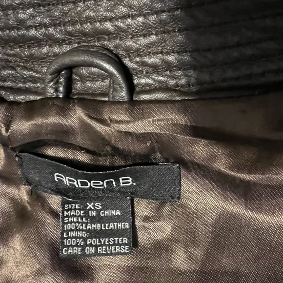 🐑Brown Lamb Leather Jacket — Chocolate Brown — Lined — Arden B — Size XS