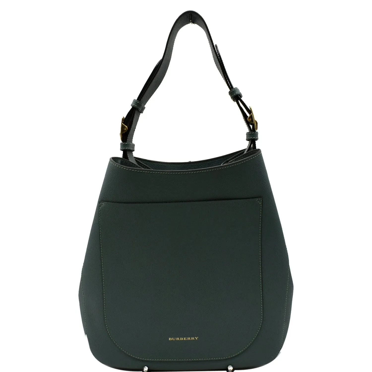 BURBERRY Bucket Leather Shoulder Bag Blue