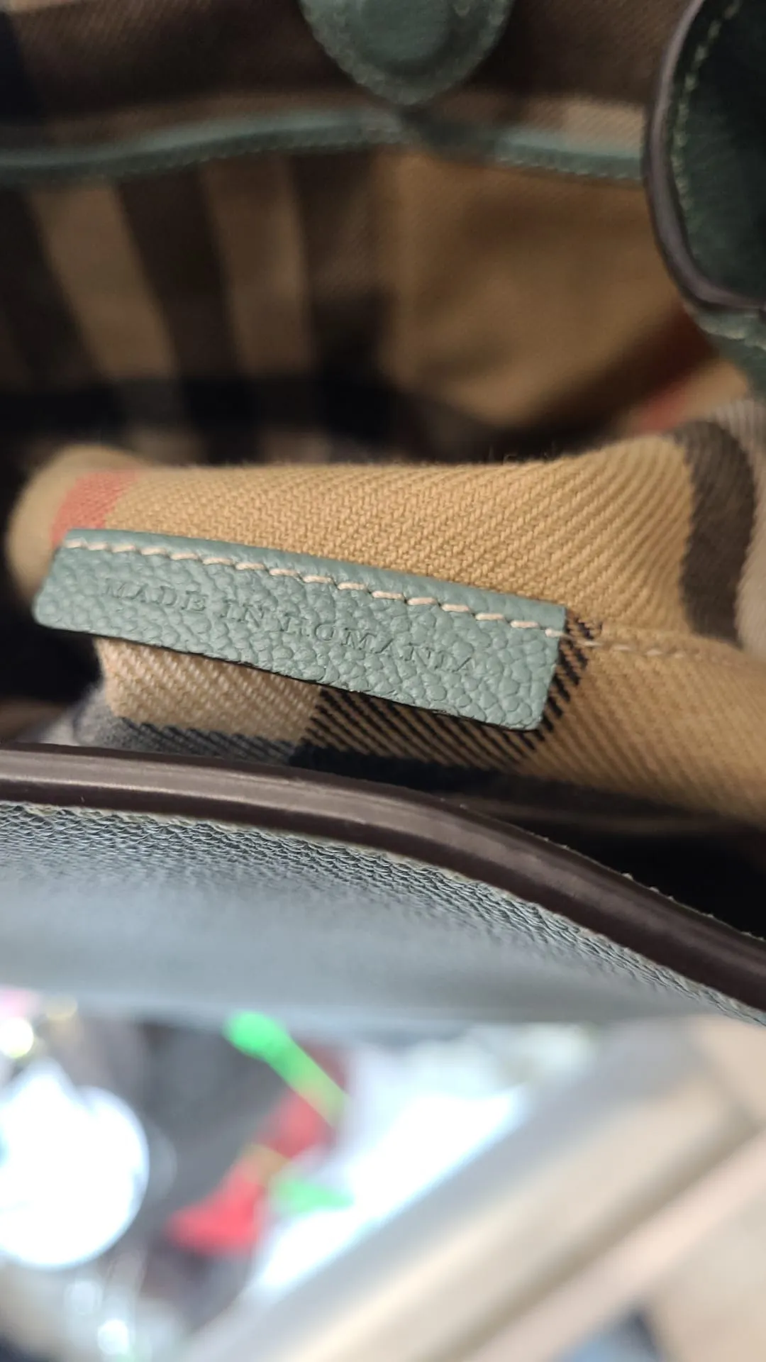 BURBERRY Bucket Leather Shoulder Bag Blue
