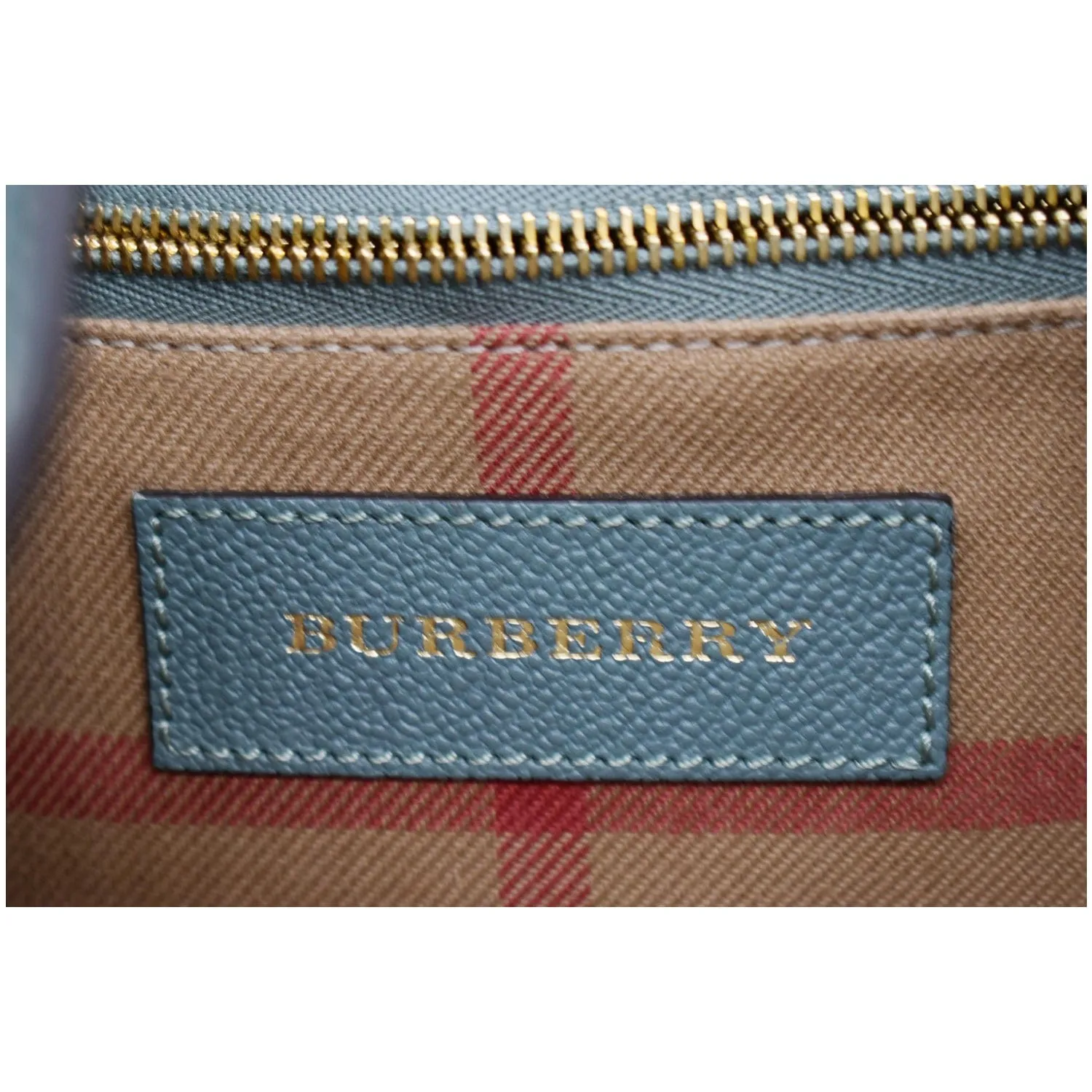 BURBERRY Bucket Leather Shoulder Bag Blue