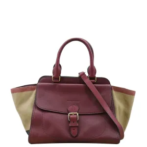 BURBERRY Harcourt Medium Leather Shoulder Bag Burgundy