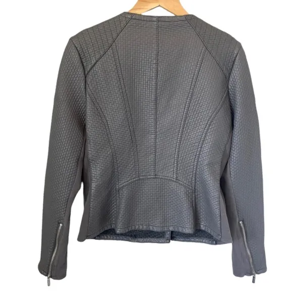 Calvin Klein Faux Leather Grey Moto Jacket