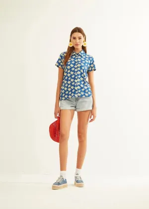 Camisa Xantik M/C Navy Daisy
