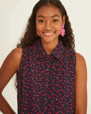 Camisa Xantik Tirantes Navy Cherries
