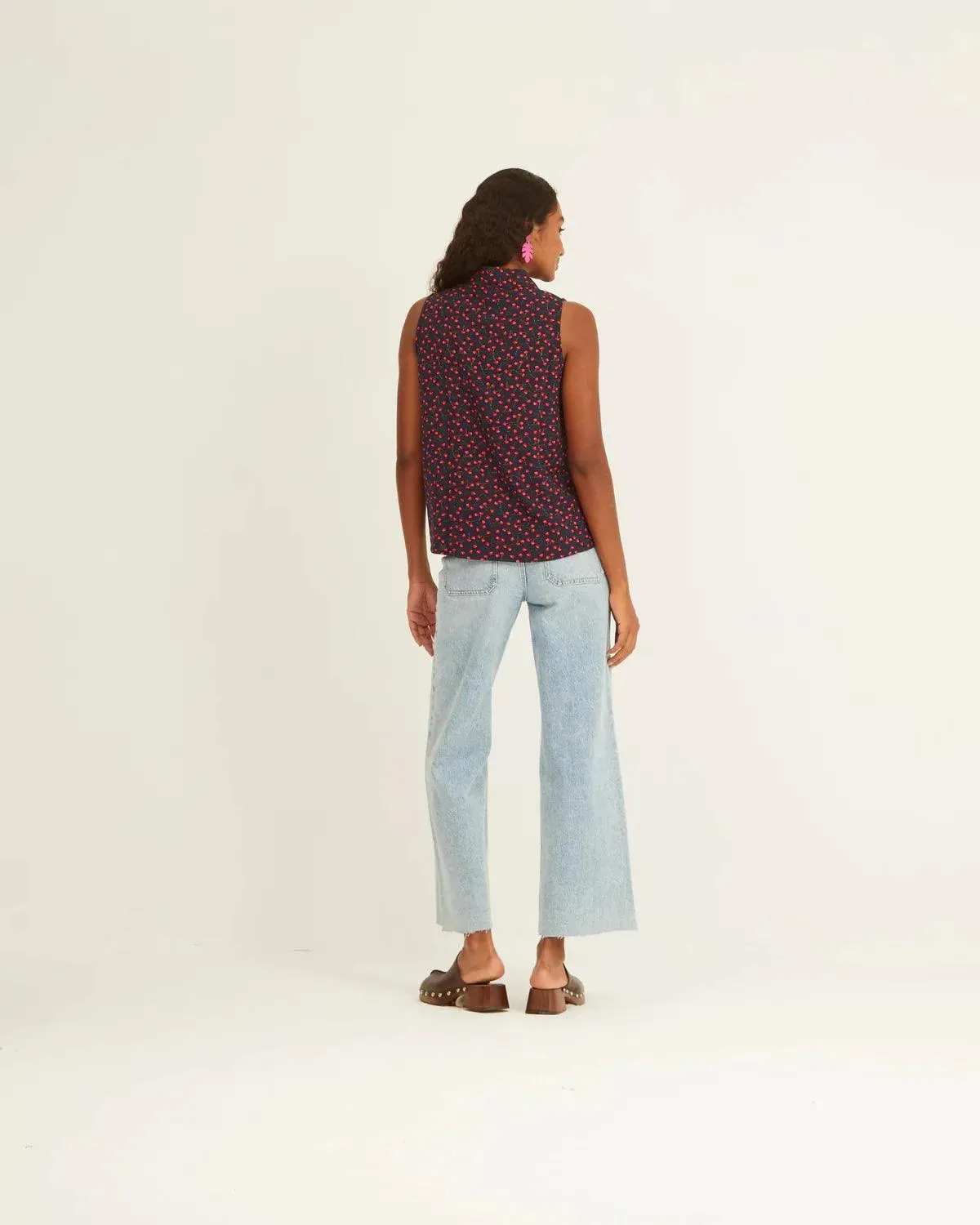 Camisa Xantik Tirantes Navy Cherries