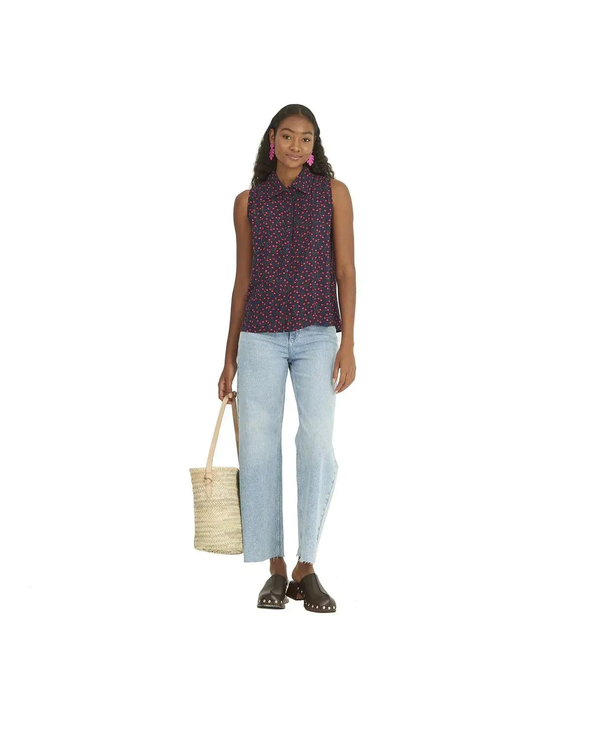 Camisa Xantik Tirantes Navy Cherries