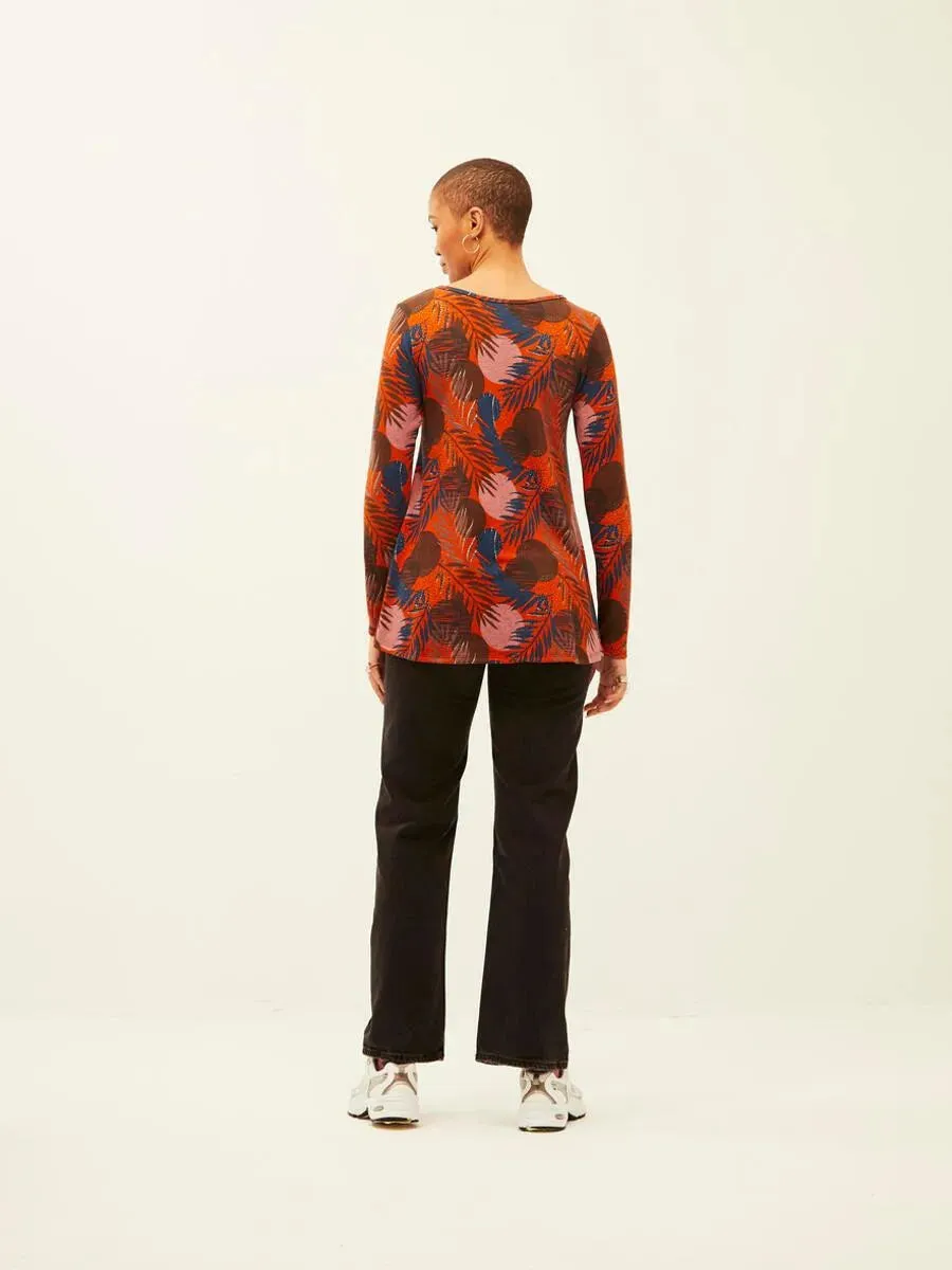 Camiseta Xantik Easy Brown Sunset