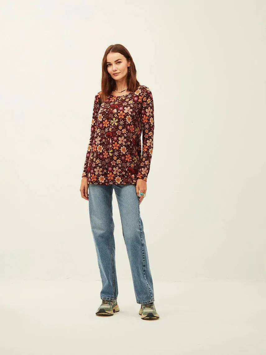 Camiseta Xantik Easy Garnet Bouquet Bliss