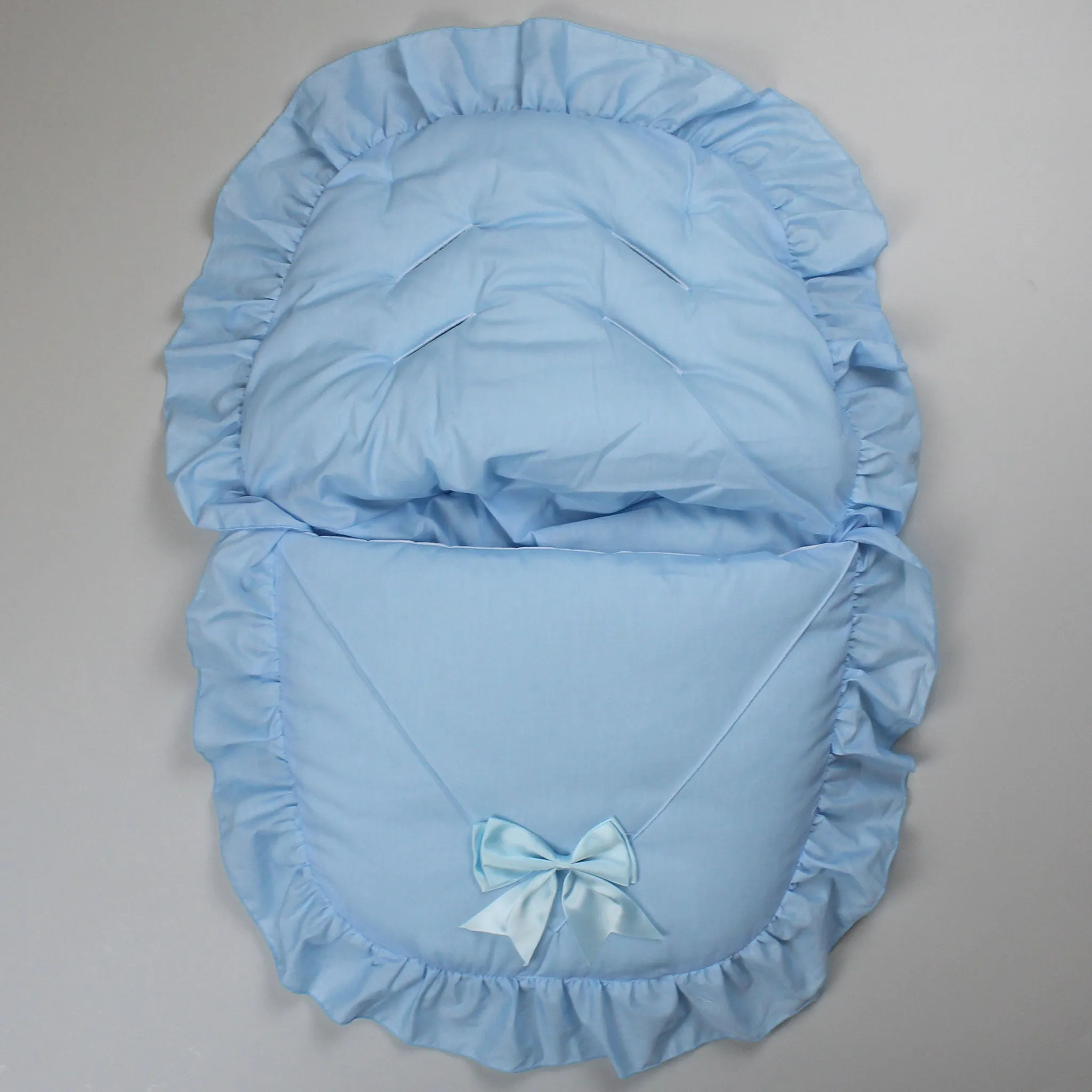 Car Seat / Cosy Toes - Blue With Blue Bow