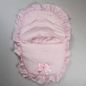 Car Seat / Cosy Toes - Pink With Pink Bow