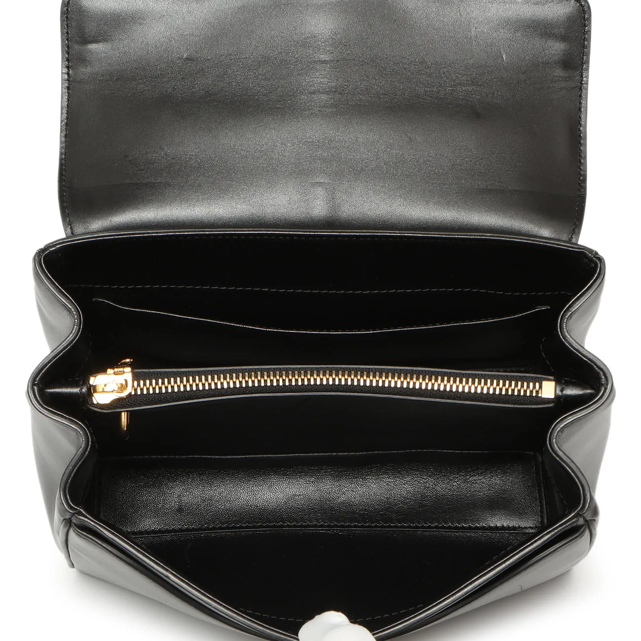 Celine Black Calfskin Small 16 Top Handle Bag